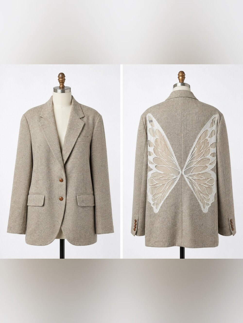 TRICIA FIX Reworked Vintage Butterfly-Back Blazer. Size M.